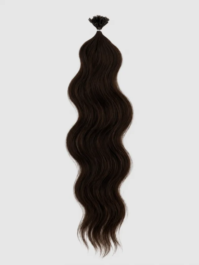 MELLOMBRUN #3 - Europeisk Keratin 55 cm - Bølger