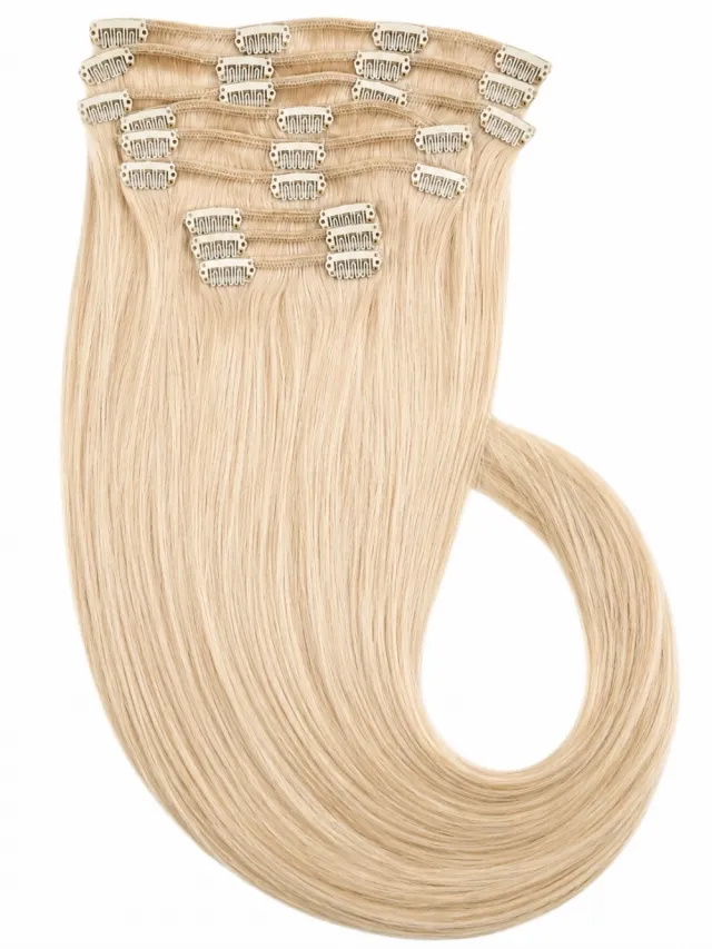 PLATINABLOND #60 - Europeisk Clip on 65 cm