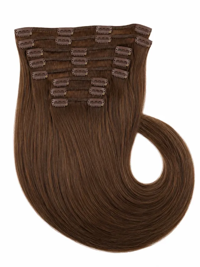 MOCHA BRUN #4 - Europeisk Clip on 55 cm