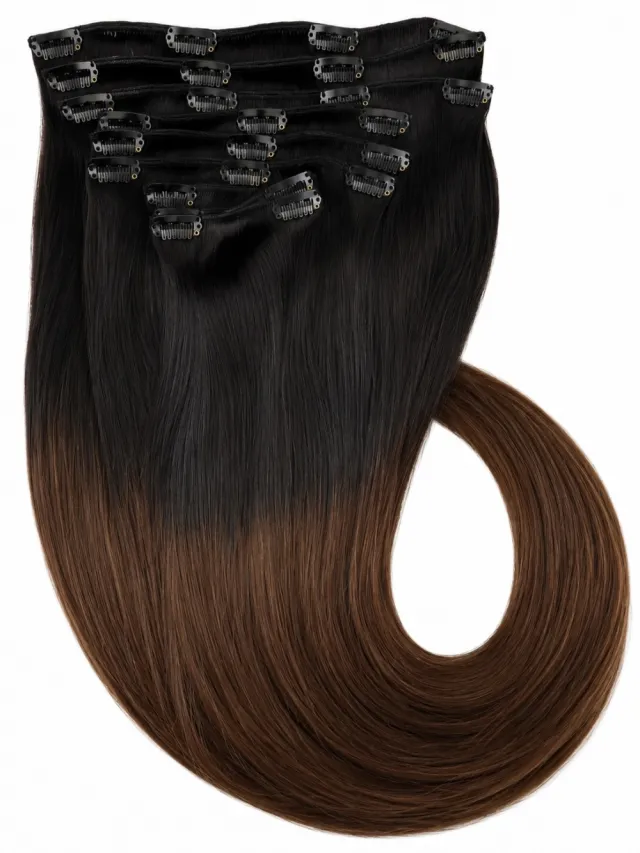 Ombre #1b/#2/#4 - Europeisk Clip on 55 cm