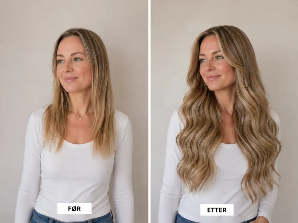Før og etter - Farge Askeblond #8